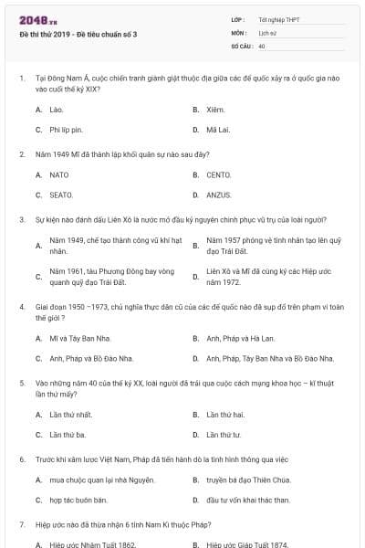 Đề thi thử 2019 - Đề tiêu chuẩn số 3