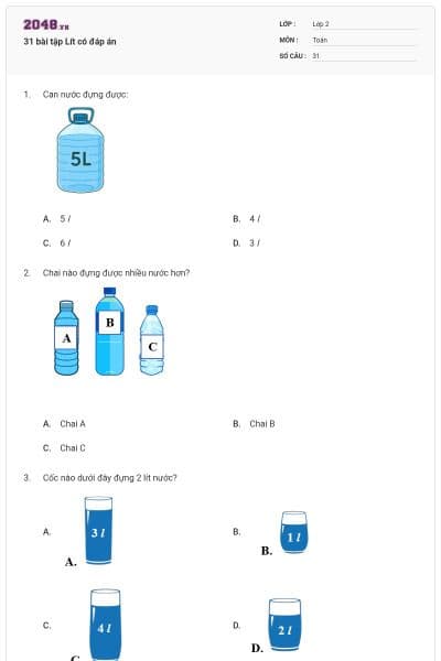 31 bài tập Lít có đáp án
