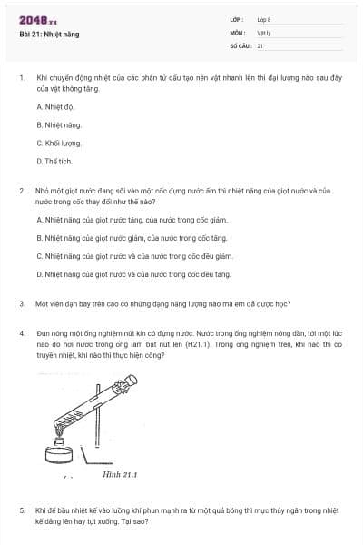 Bài 21: Nhiệt năng
