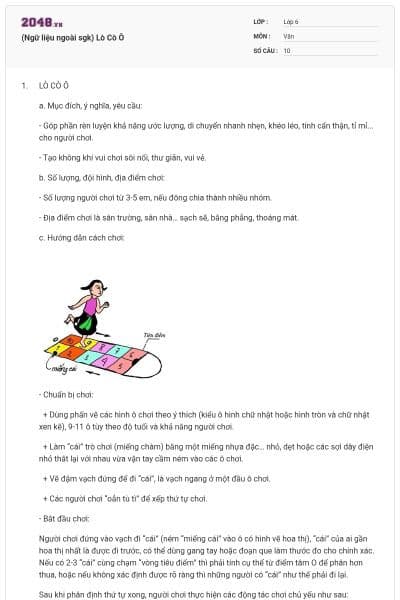 (Ngữ liệu ngoài sgk) Lò Cò Ô