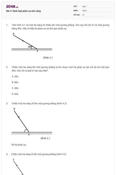 Bài 4: Định luật phản xạ ánh sáng