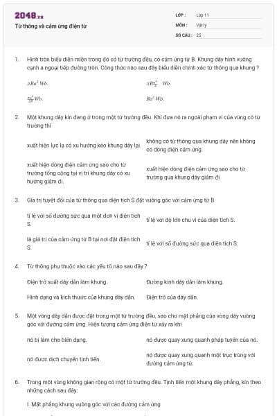 Từ thông và cảm ứng điện từ
