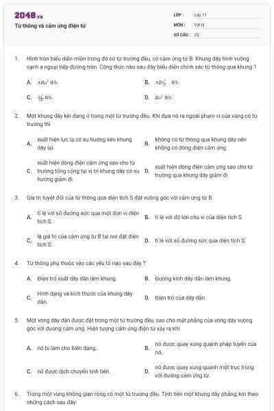 Từ thông và cảm ứng điện từ