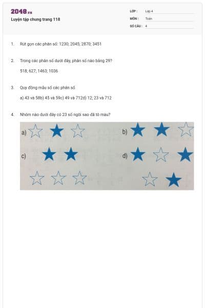 Luyện tập chung trang 118