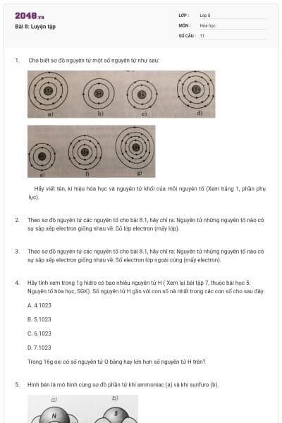 Bài 8: Luyện tập