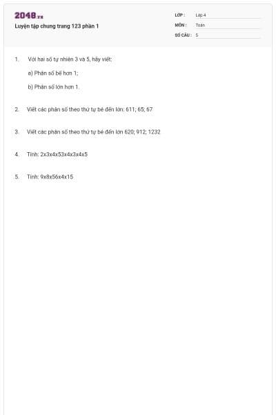 Luyện tập chung trang 123 phần 1