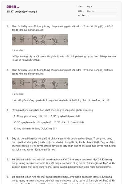 Bài 17: Luyện tập Chương 2