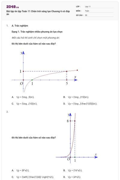 Bài tập ôn tập Toán 11 Chân trời sáng tạo Chương 6 có đáp án