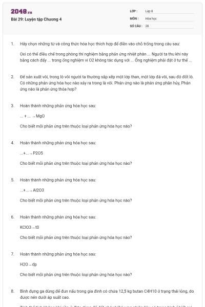 Bài 29: Luyện tập Chương 4