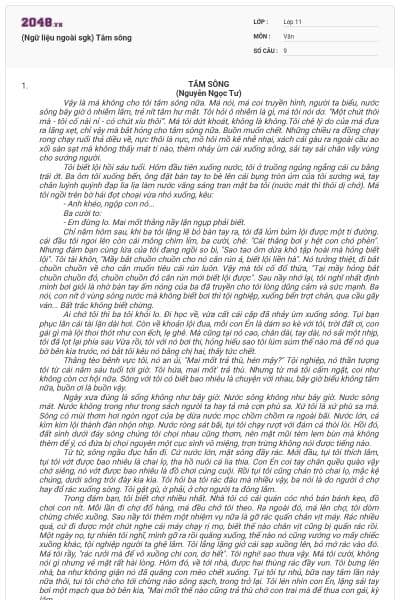 (Ngữ liệu ngoài sgk) Tắm sông