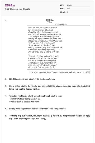 (Ngữ liệu ngoài sgk) Giục giã