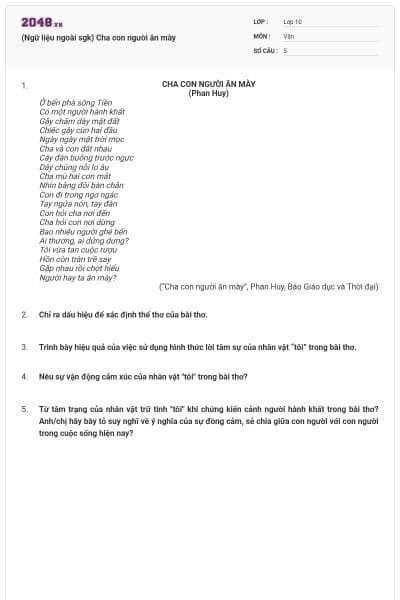 (Ngữ liệu ngoài sgk) Cha con người ăn mày