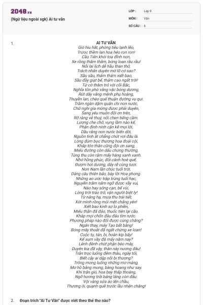 (Ngữ liệu ngoài sgk) Ai tư vãn