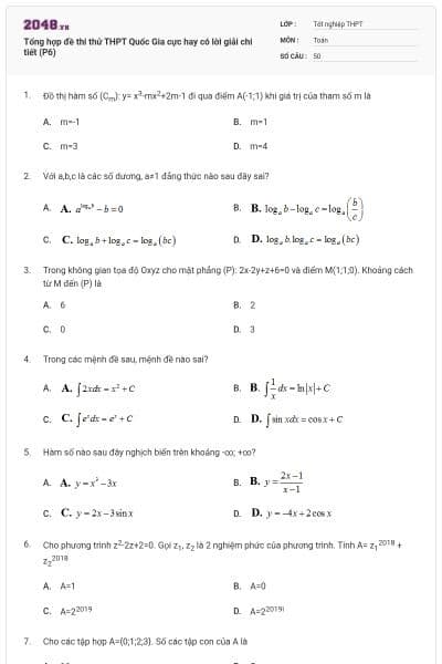 Tổng hợp đề thi thử THPT Quốc Gia cực hay có lời giải chi tiết (P6)
