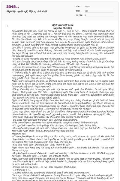 (Ngữ liệu ngoài sgk) Một vụ chết đuối