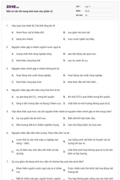 Một số vấn đề mang tính toàn cầu (phần 3)