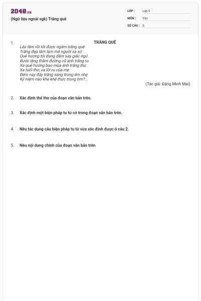 (Ngữ liệu ngoài sgk) Trăng quê