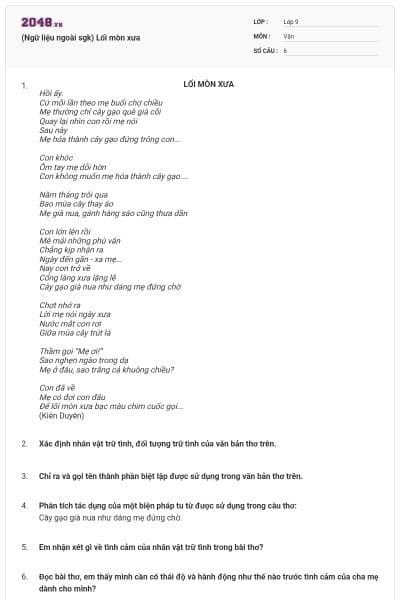 (Ngữ liệu ngoài sgk) Lối mòn xưa