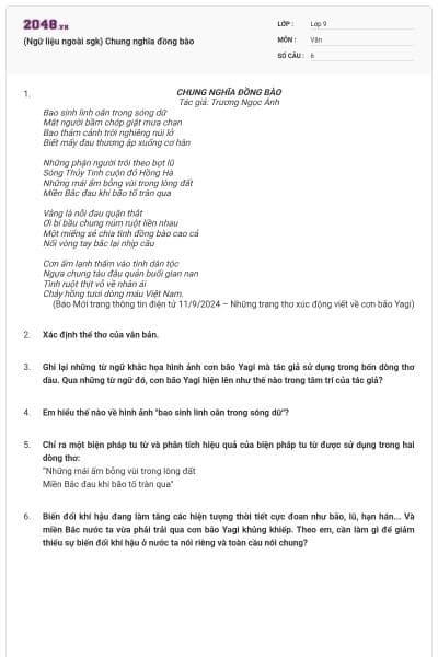 (Ngữ liệu ngoài sgk) Chung nghĩa đồng bào