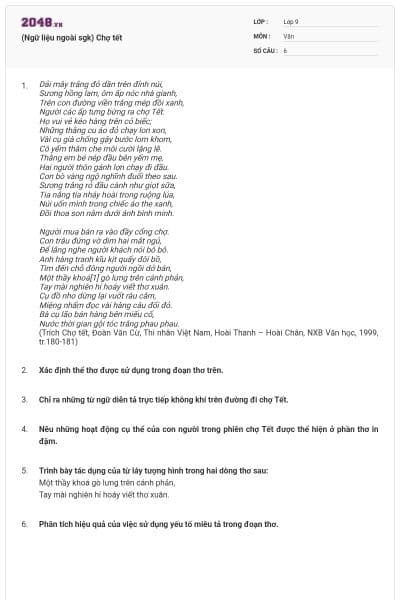 (Ngữ liệu ngoài sgk) Chợ tết