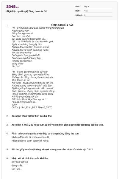 (Ngữ liệu ngoài sgk) Đồng dao của đất