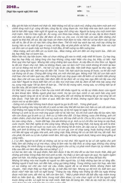 (Ngữ liệu ngoài sgk) Đôi mắt