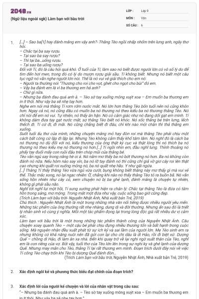 (Ngữ liệu ngoài sgk) Làm bạn với bầu trời