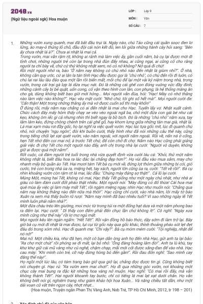 (Ngữ liệu ngoài sgk) Hoa muộn