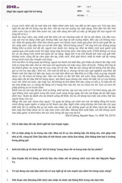 (Ngữ liệu ngoài sgk) Đá trổ bông