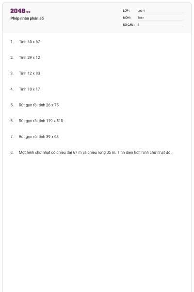 Phép nhân phân số