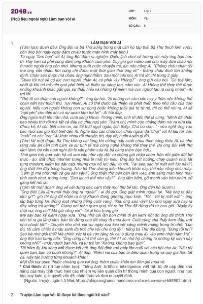 (Ngữ liệu ngoài sgk) Làm bạn với ai