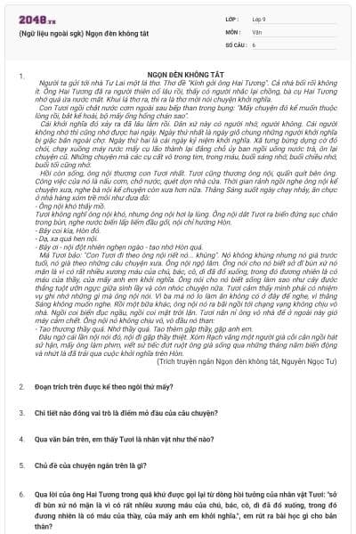 (Ngữ liệu ngoài sgk) Ngọn đèn không tắt