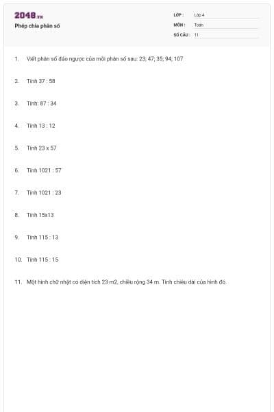 Phép chia phân số