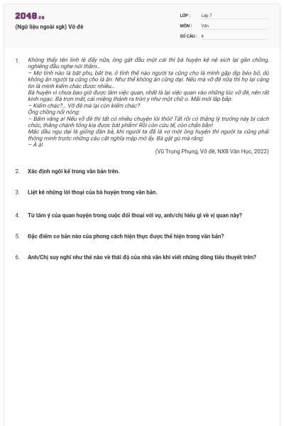 (Ngữ liệu ngoài sgk) Vỡ đê