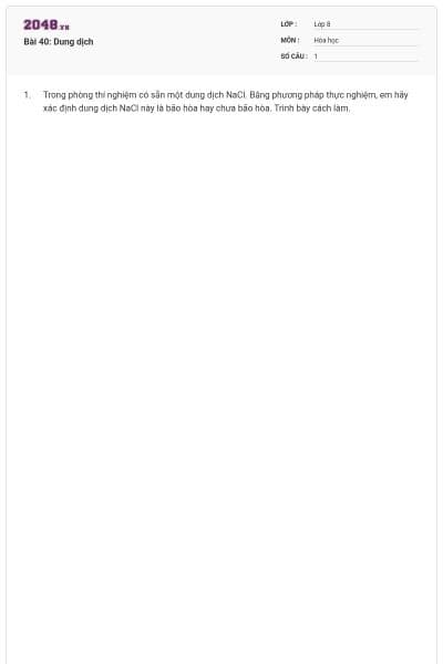 Bài 40: Dung dịch