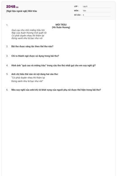 (Ngữ liệu ngoài sgk) Mời trầu