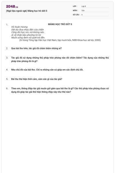 (Ngữ liệu ngoài sgk) Mắng học trò dốt II