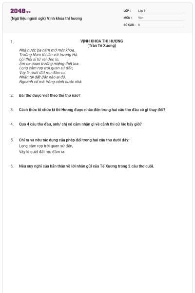 (Ngữ liệu ngoài sgk) Vịnh khoa thi hương