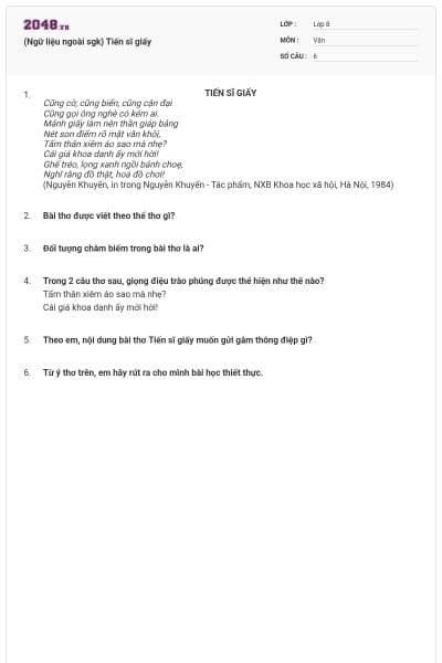 (Ngữ liệu ngoài sgk) Tiến sĩ giấy