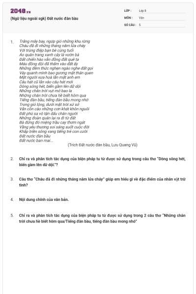 (Ngữ liệu ngoài sgk) Đất nước đàn bầu