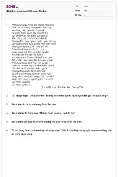 (Ngữ liệu ngoài sgk) Đất nước đàn bầu