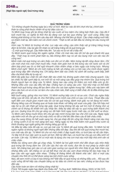 (Ngữ liệu ngoài sgk) Quả trứng vàng