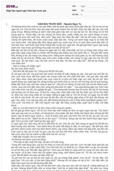 (Ngữ liệu ngoài sgk) Giàn bầu trước gió