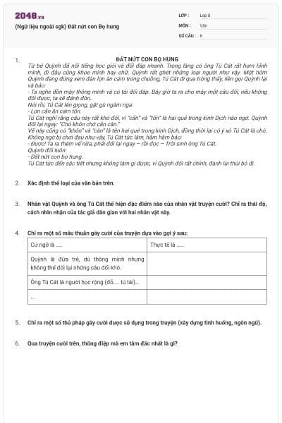 (Ngữ liệu ngoài sgk) Đất nứt con Bọ hung