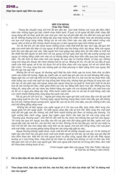 (Ngữ liệu ngoài sgk) Mùi của ngoại