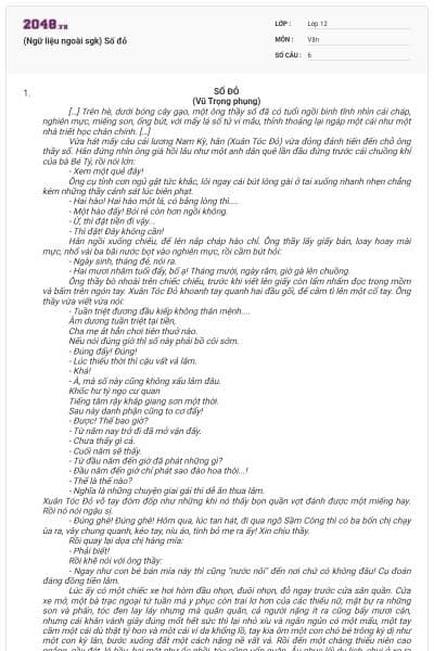 (Ngữ liệu ngoài sgk) Số đỏ