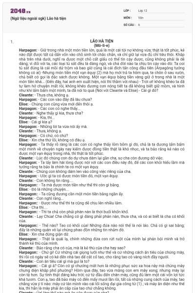 (Ngữ liệu ngoài sgk) Lão hà tiện