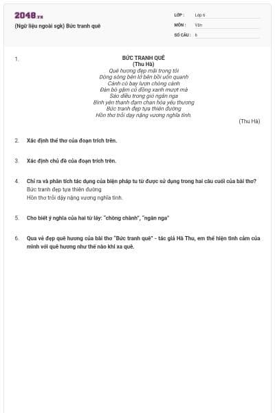 (Ngữ liệu ngoài sgk) Bức tranh quê