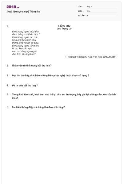 (Ngữ liệu ngoài sgk) Tiếng thu