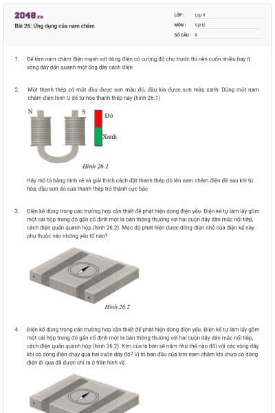 Bài 26: Ứng dụng của nam châm